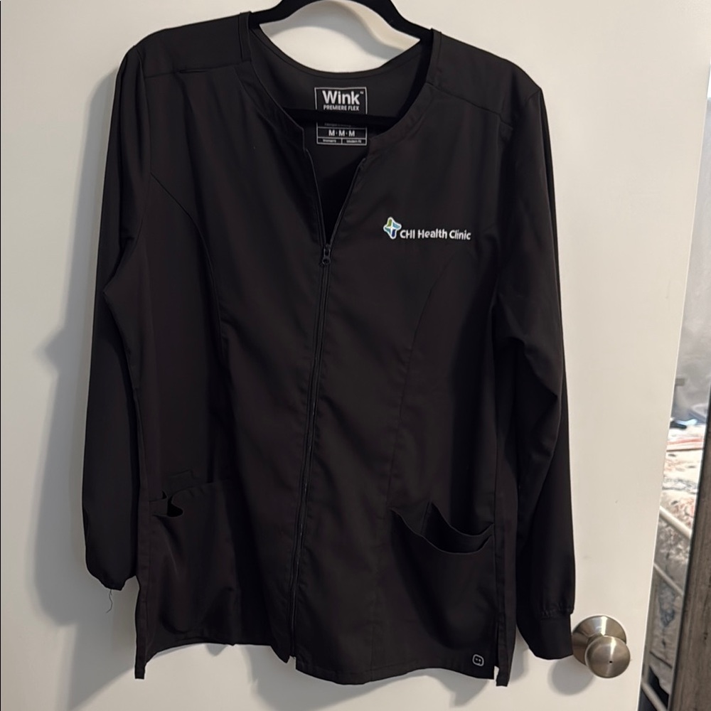 Wink Black Professional V-Neck Jacket